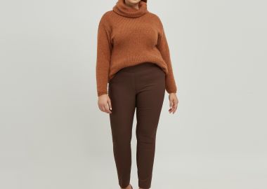 Basic βαμβακερό παντελόνι Anny - MAT FASHION - 