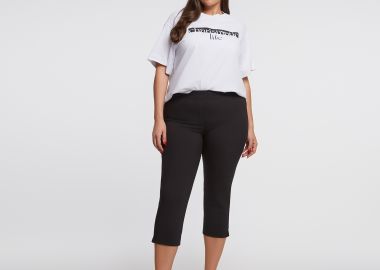 Basic βαμβακερό παντελόνι κάπρι - MAT FASHION - 