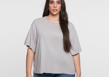 Basic βαμβακερό t-shirt - MAT FASHION - 