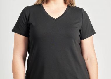 Basic μπλούζα με λαιμόκοψη V -  - 