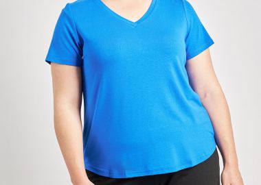 Basic μπλούζα με λαιμόκοψη V -  - 