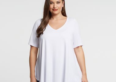 Basic μπλούζα με στρογγυλάδα - MAT FASHION - 