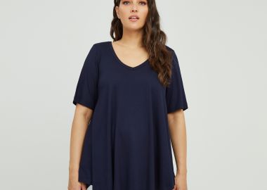 Basic μπλούζα με στρογγυλάδα - MAT FASHION - 