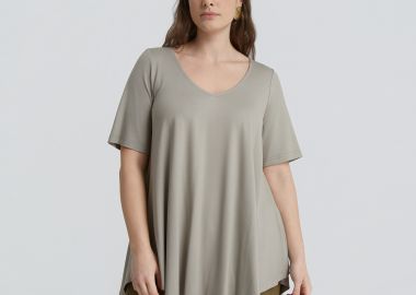 Basic μπλούζα με στρογγυλάδα - MAT FASHION - 