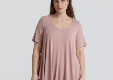 Basic μπλούζα με στρογγυλάδα - MAT FASHION - 