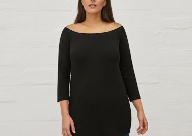 Basic μπλουζοφόρεμα έξωμο - MAT FASHION - 