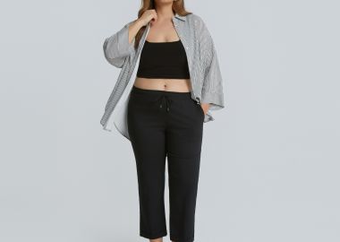 Basic παντελόνι cropped - MAT FASHION - 