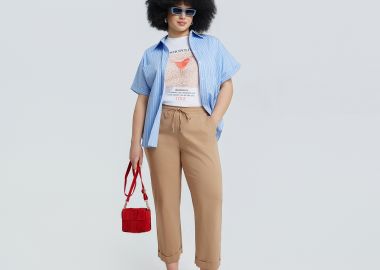 Basic παντελόνι cropped - MAT FASHION - 