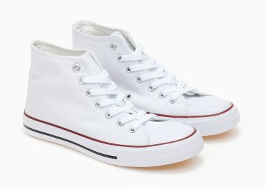 Basic ψηλά sneakers πάνινα - Λευκό - Issue - 