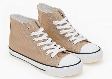 Basic ψηλά sneakers πάνινα - Μπεζ - Issue - 
