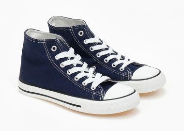 Basic ψηλά sneakers πάνινα - Μπλε - Issue - 