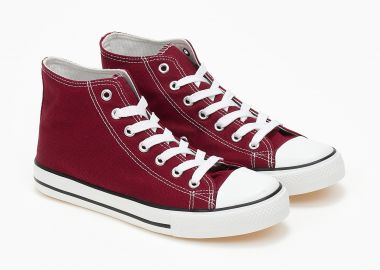 Basic ψηλά sneakers πάνινα - Μπορντώ - Issue - 