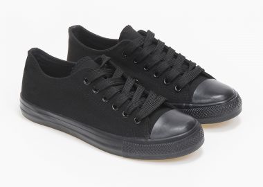 Basic sneakers πάνινα - Μαύρο-Μαύρο - Issue - 