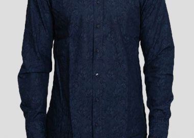 BASTONCINO Ανδρικό Μπλε Blue Pattern Shirt - BASTONCINO - 