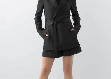 BCBGMAXAZRIA γυναικείο σακάκι με ζώνη - 23SRJ039LI02 Μαύρο - BCBGMAXAZRIA - 