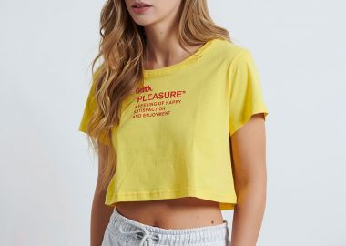 BDTK DICTIONARY CROPPED T-SHIRT ΚΙΤΡΙΝΟ - BODY TALK - 