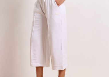 BDTK HIGH-WAISTED CAPRI PANTS ΑΣΠΡΟ - BODY TALK - 