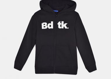 BDTK HOODED FULL-ZIP SWEATER ΜΑΥΡΟ - BODY TALK - 