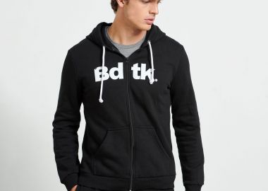 BDTK HOODED FULL-ZIP SWEATER ΜΑΥΡΟ - BODY TALK - 