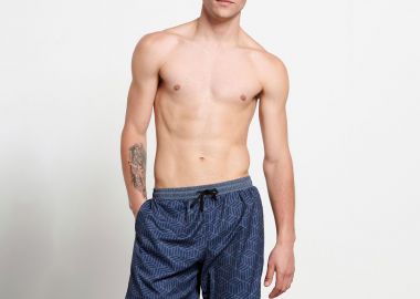 BDTK PRINTED BERMUDA SWIM SHORTS ΜΠΛΕ - BODY TALK - 