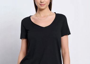 BDTK V-NECK LOOSE T-SHIRT ΜΑΥΡΟ - BODY TALK - 
