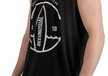 BEE UNUSUAL Αμάνικες Μπλούζες Chill Beach Surf Club Tank Top - BLACK-AT-260710-BLACK - BEE UNUSUAL - 