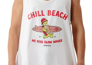 BEE UNUSUAL Αμάνικες Μπλούζες SLOW WAVES - ΑΣΠΡΟ-AT-251363-WHITE - BEE UNUSUAL - 