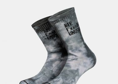 BEE UNUSUAL BEE FXXXING UNUSUAL TIE DYE SOCKS ΓΚΡΙ - BEE UNUSUAL - 