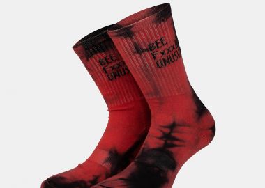 BEE UNUSUAL BEE FXXXING UNUSUAL TIE DYE SOCKS ΚΟΚΚΙΝΟ - BEE UNUSUAL - 