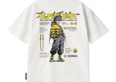 BEE UNUSUAL Blaze Bee Relaxed T-Shirt - Λευκό-AT-260230-WHITE - BEE UNUSUAL - 