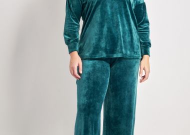 Βελούδινο παντελόνι Wide Leg -  - 