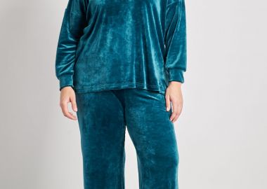 Βελούδινο παντελόνι Wide Leg -  - 