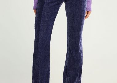 Βελουτέ flare fit παντελόνι - FUNKY BUDDHA - 