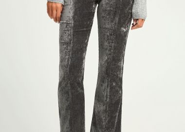 Βελουτέ flare fit παντελόνι - FUNKY BUDDHA - 