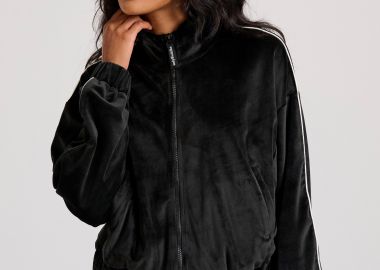 Βελουτέ ζακέτα με ψηλή λαιμόκοψη - FUNKY BUDDHA - 