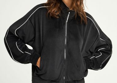 Βελουτέ ζακέτα με ρίγα - FUNKY BUDDHA - 