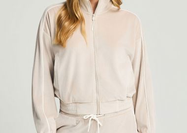 Βελουτέ ζακέτα με ρίγα - FUNKY BUDDHA - 