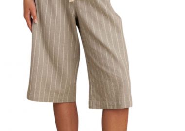 Βερμούδα Attrattivo Ριγέ Με Ζώνη 91221661-LIGHT KHAKI Γυναικείο - Attrattivo - 