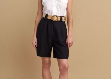 Βερμούδα λινή με ζώνη - 5207251827669 -  - 