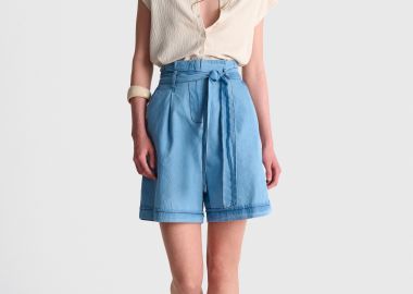 Βερμούδα τύπου denim με ζώνη - 5206179114370 -  - 