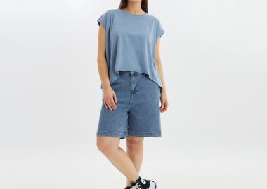 Βερμούδα τζιν wide leg - MAT FASHION - 