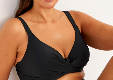 Bikini top με μπανέλα χιαστί μπροστά -  - 