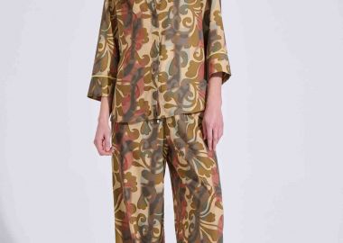 Bill Cost γυναικεία παντελόνα με floral print Relaxed Fit - 10-342490-0 Μουσταρδί - BILL COST - 