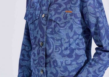 Bill Cost γυναικείο denim μπουφάν με all-over print - 10-200180-0 Denim Blue Σκούρο - BILL COST - 