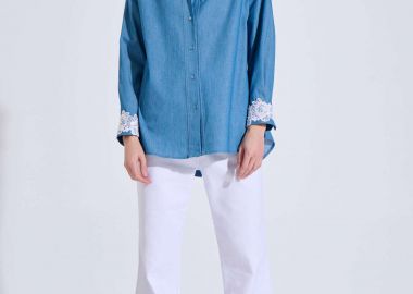 Bill Cost γυναικείο denim πουκάμισο με κεντήματα - 10-200191-0 Denim Blue - BILL COST - 