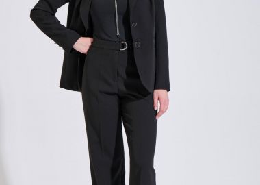 Bill Cost γυναικείο παντελόνι μονόχρωμο Classic Straight Fit - 10-031079-0 Μαύρο - BILL COST - 