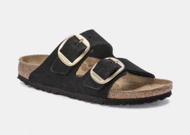 BIRKENSTOCK ARIZONA BIG BUCKLE NUBUCK LEATHER SANDALS - NARROW FIT ΜΑΥΡΟ - BIRKENSTOCK - 