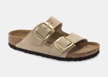BIRKENSTOCK ARIZONA BIG BUCKLE NUBUCK LEATHER SANDALS - NARROW FIT ΜΠΕΖ - BIRKENSTOCK - 