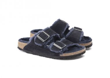 Birkenstock Arizona VL Shearling Midnight Insulated FlipFlops Suede Leather Narrow 1020583 - Birkenstock - 