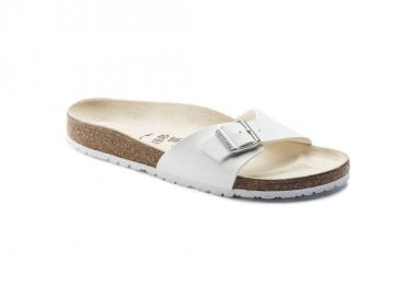 Birkenstock Madrid BirkoFlor White Women's Slides Regular Wide 0040731 - Birkenstock - 